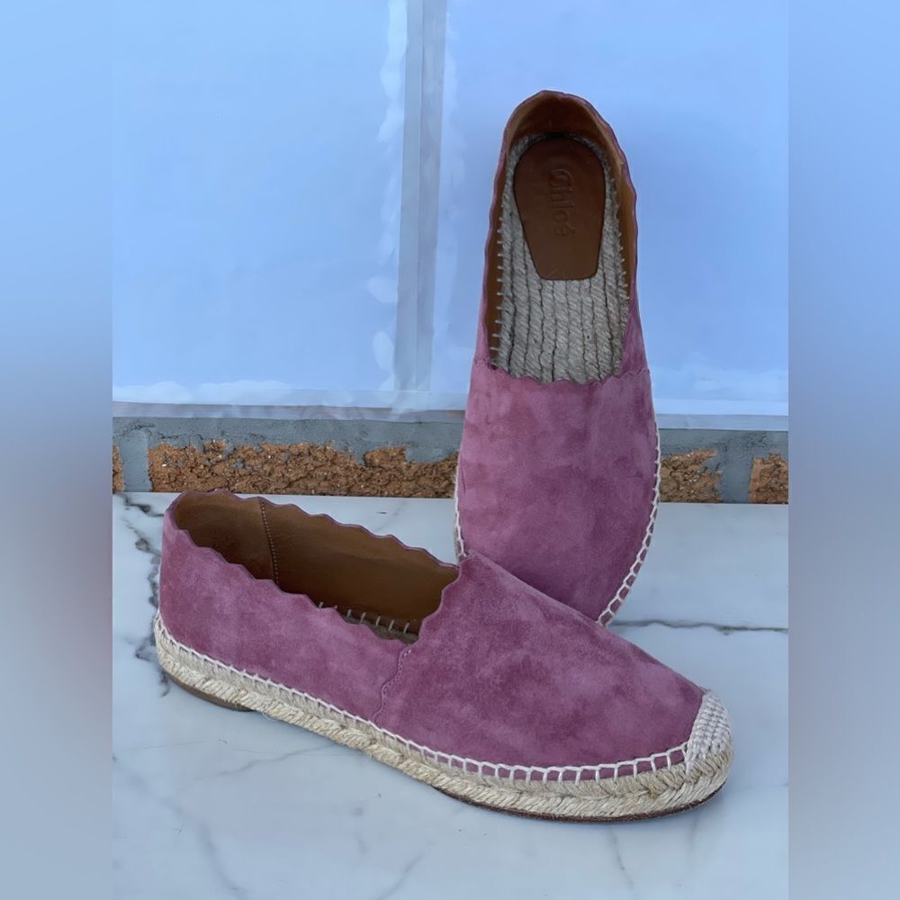 CHLOÉ
'LAUREN' SUEDE ESPADRILLES SIZE 36